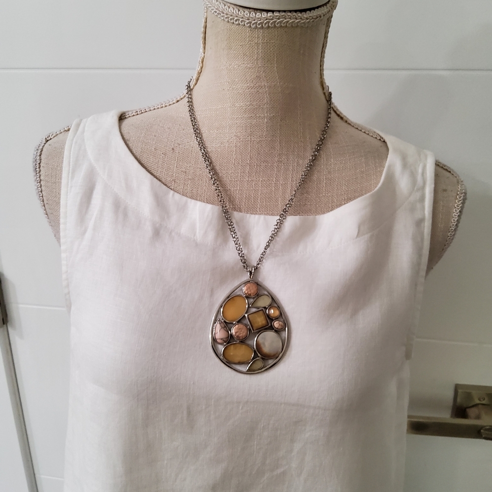 Chico's Silver Tone Multicolored Necklace